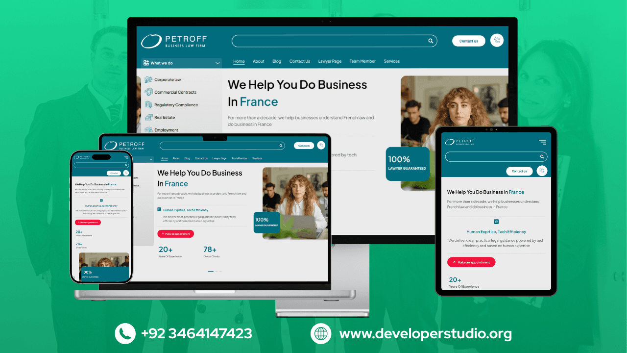 Petroff website, designed and built by DeveloperStudio